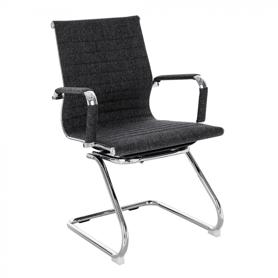 Aura Black Speckled Fabric Cantilever Office Chair